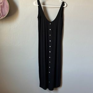 AMUSE SOCIETY Ribbed Button-Front Midi Dress